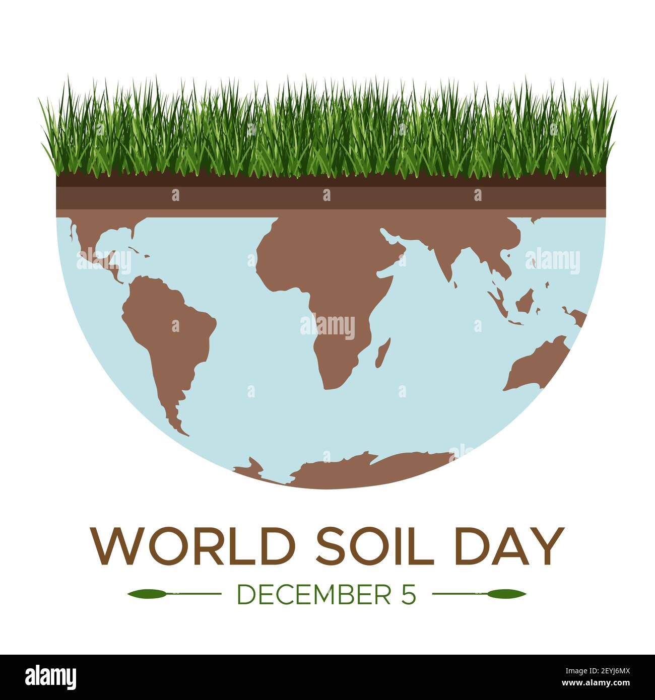 Giornata mondiale del suolo e giornata della Terra - vettore piatto illustrazione di un concetto ambientale per salvare il mondo. Visione concettuale sulla cura della terra e s Illustrazione Vettoriale