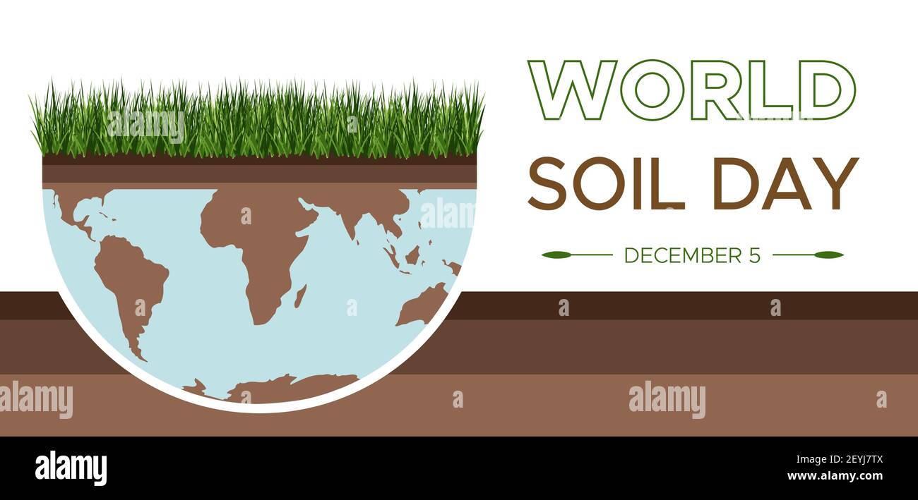 Giornata mondiale del suolo e giornata della Terra - vettore piatto illustrazione di un concetto ambientale per salvare il mondo. Visione concettuale sulla cura della terra e s Illustrazione Vettoriale