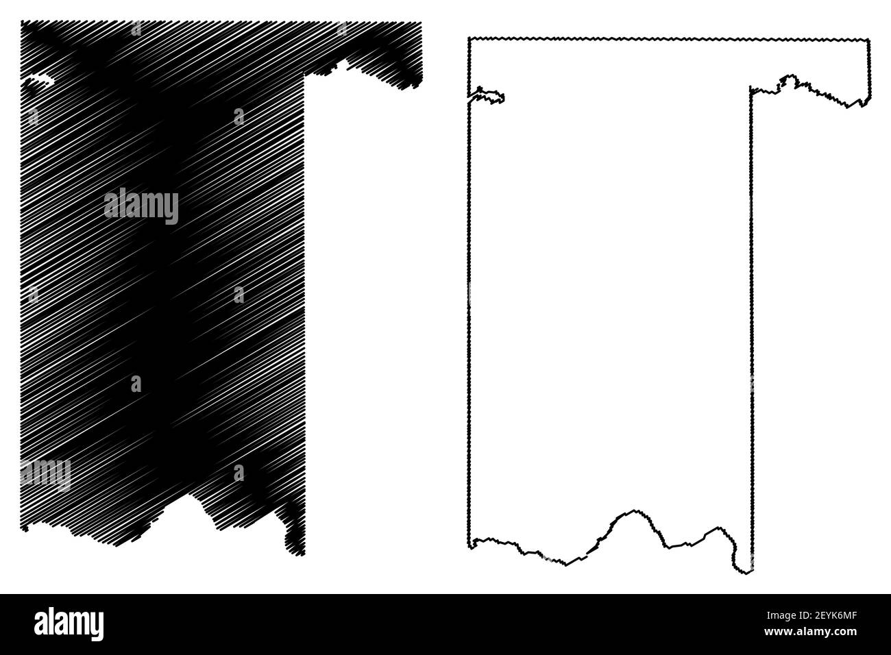 Pottawatomie County, Oklahoma state (Stati Uniti, Stati Uniti d'America, Stati Uniti, Stati Uniti, Stati Uniti) mappa vettoriale illustrazione, schizzo scrimolo Pottawatomie mappa Illustrazione Vettoriale