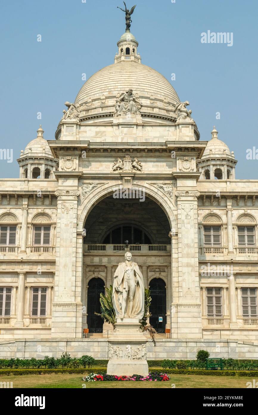 Kolkata, India - Febbraio 2021: Il Victoria Memorial è un edificio a Kolkata, dedicato alla memoria della Regina Vittoria il 6 febbraio 2021 in India Foto Stock