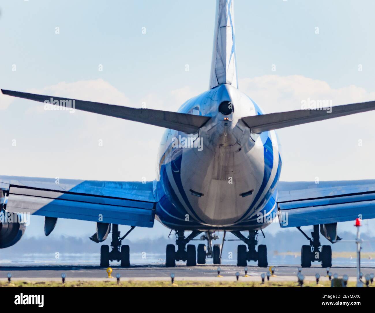 Hoersching, austria, 06 marzo 2021, boeing 747-400 ERF gestito da Air Bridge CARGO all'aeroporto di linz Foto Stock