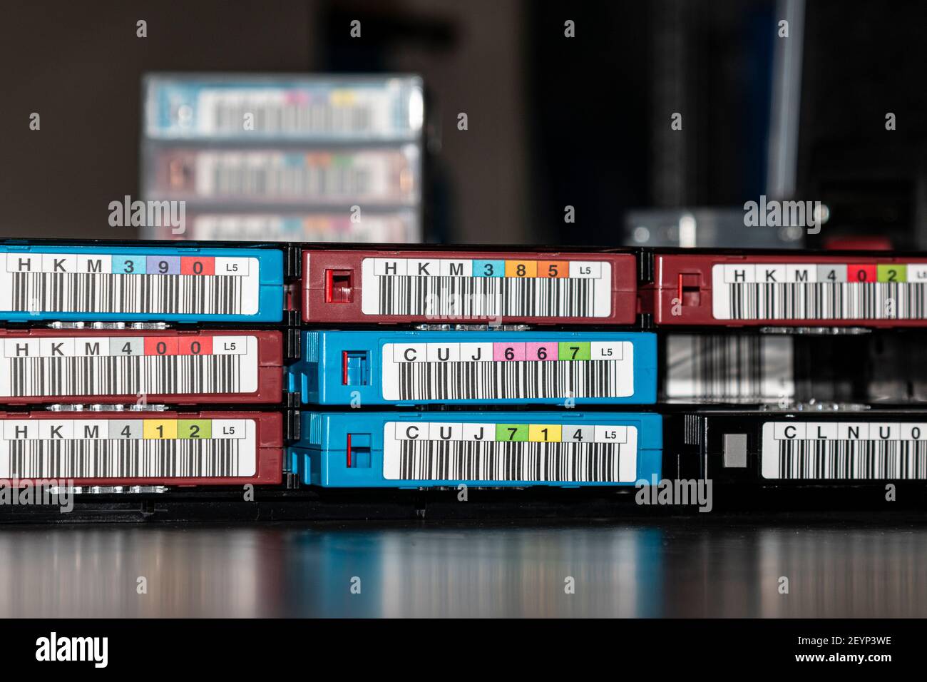 Backup dei dati nastri per backup dei dati professionali (archiviazione a lungo termine) Foto Stock