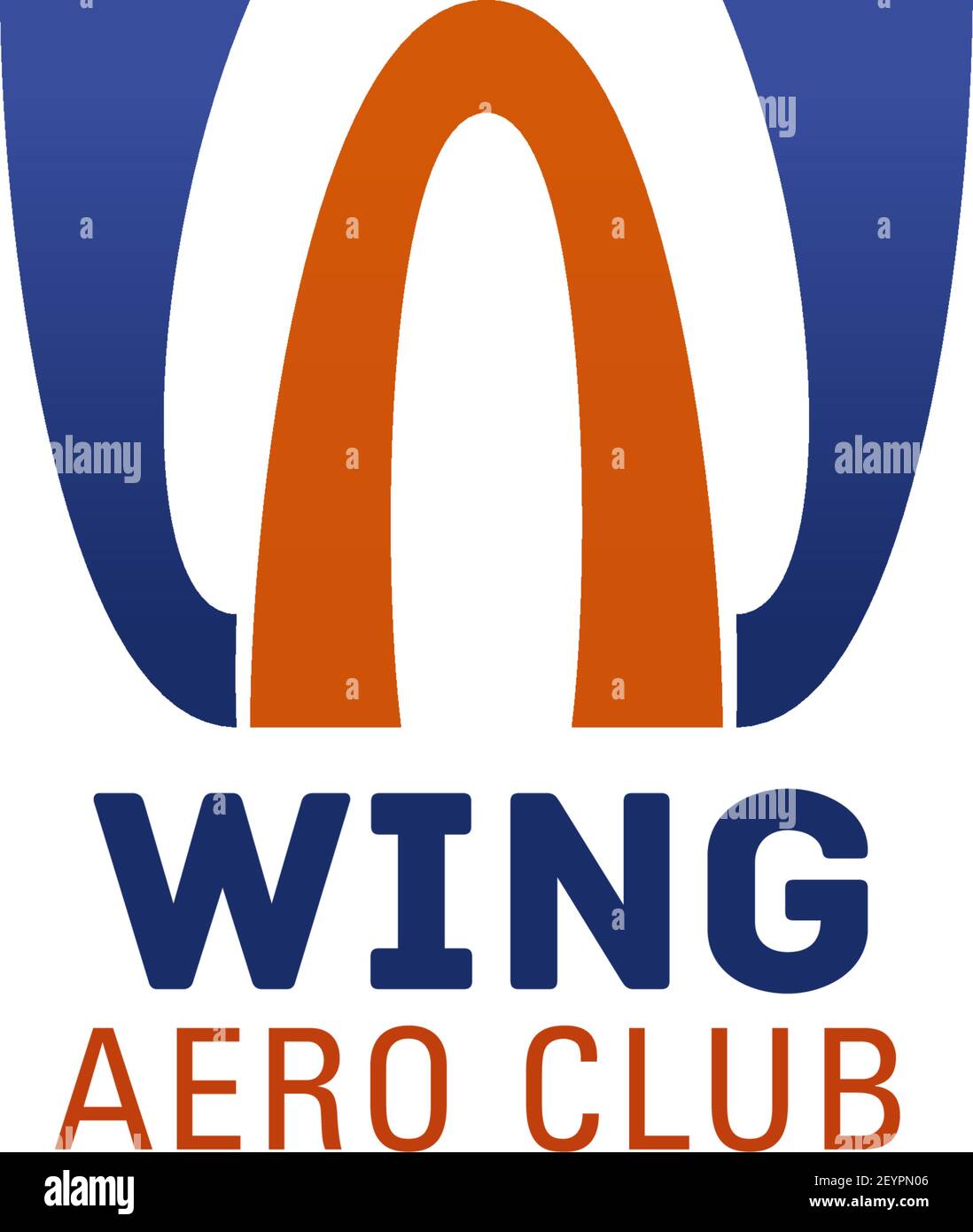 Lettera di Aero club W icona di aereo o compagnia aerea doganale o squadra pilota. Vector ali isolate simbolo della lettera W per l'aviazione e l'avventura aerea Illustrazione Vettoriale
