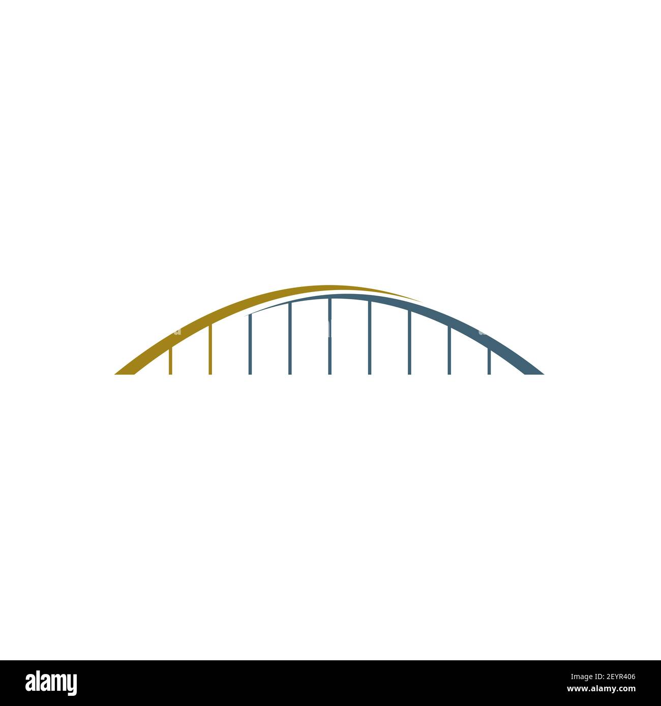 vettore di disegno del logo dell'icona del ponte curvo Illustrazione Vettoriale