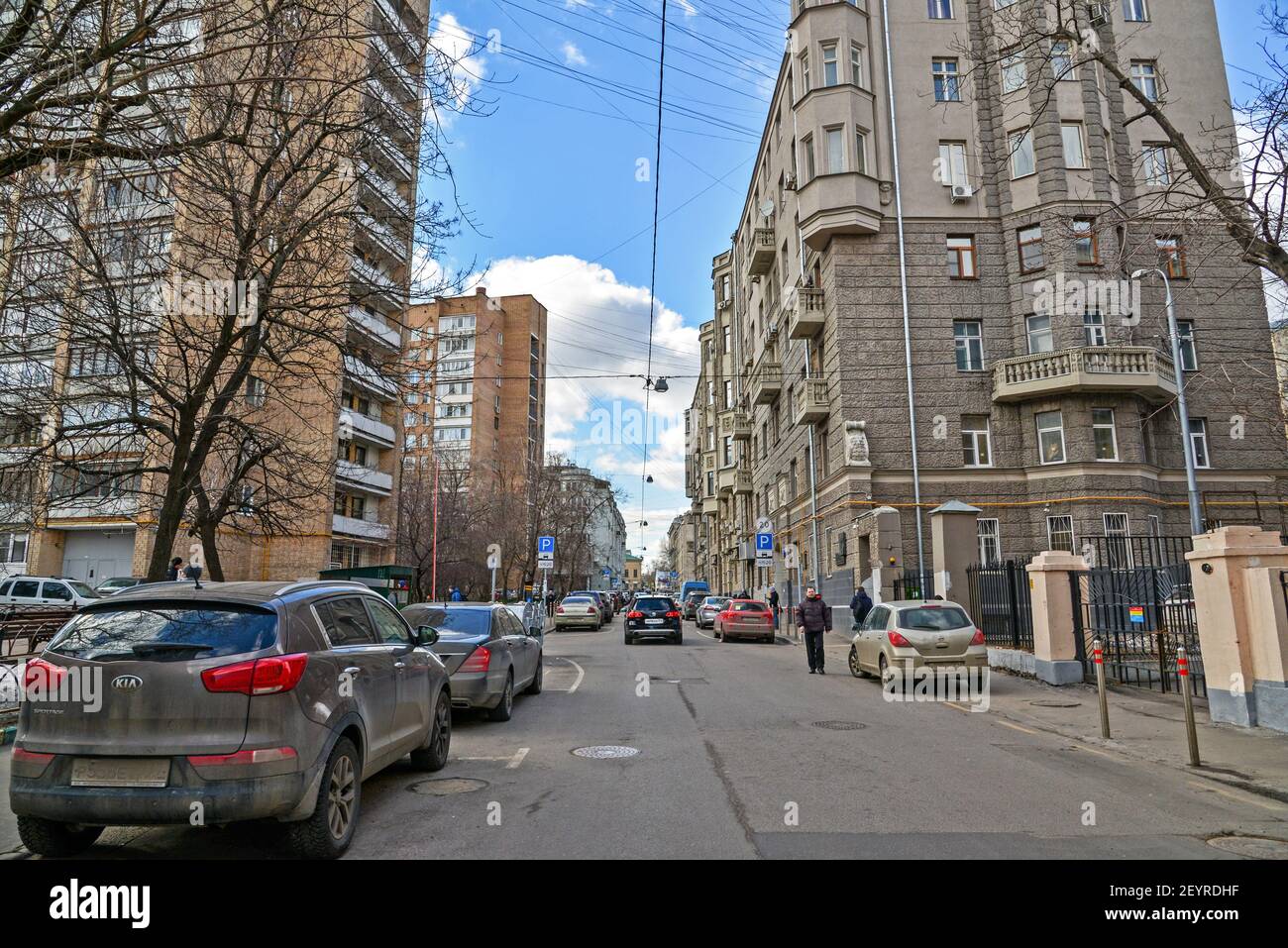 Mosca, Russia - 14 marzo 2016. Architettura e generale aspetto grande vicolo Kozenyi Foto Stock