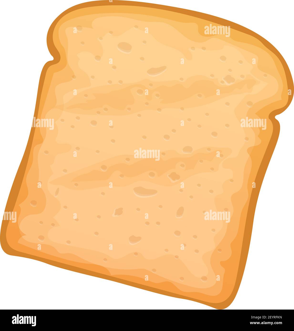 Pezzo isolato di pane tostato. Crostata torrefatta vettoriale, fetta o pane di panificio sandwich Illustrazione Vettoriale