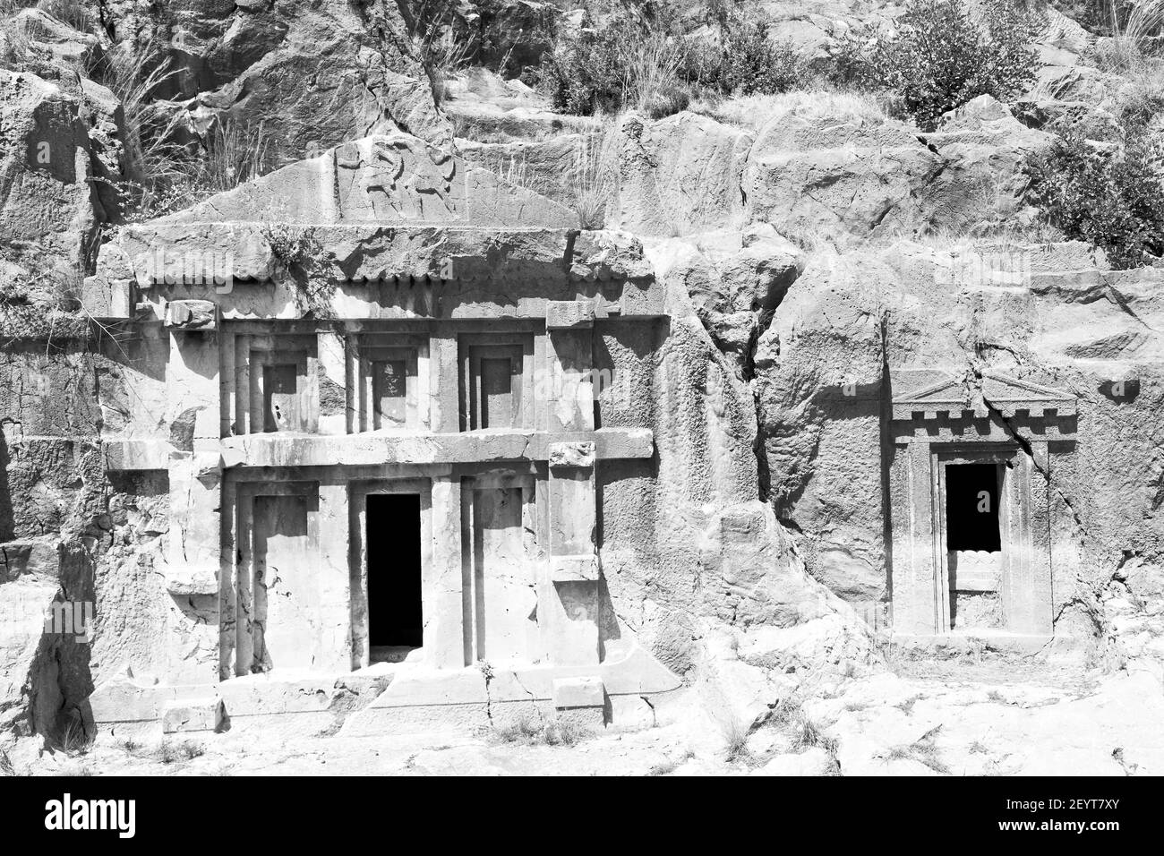 In myra turchia europa vecchia necropoli romana e tomba indigena pietra Foto Stock