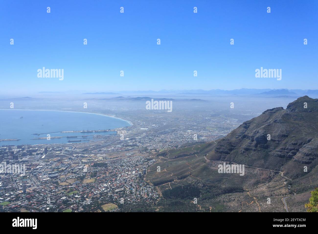 Vista panoramica da Table Mountain, città del Capo, Sud Africa Foto Stock