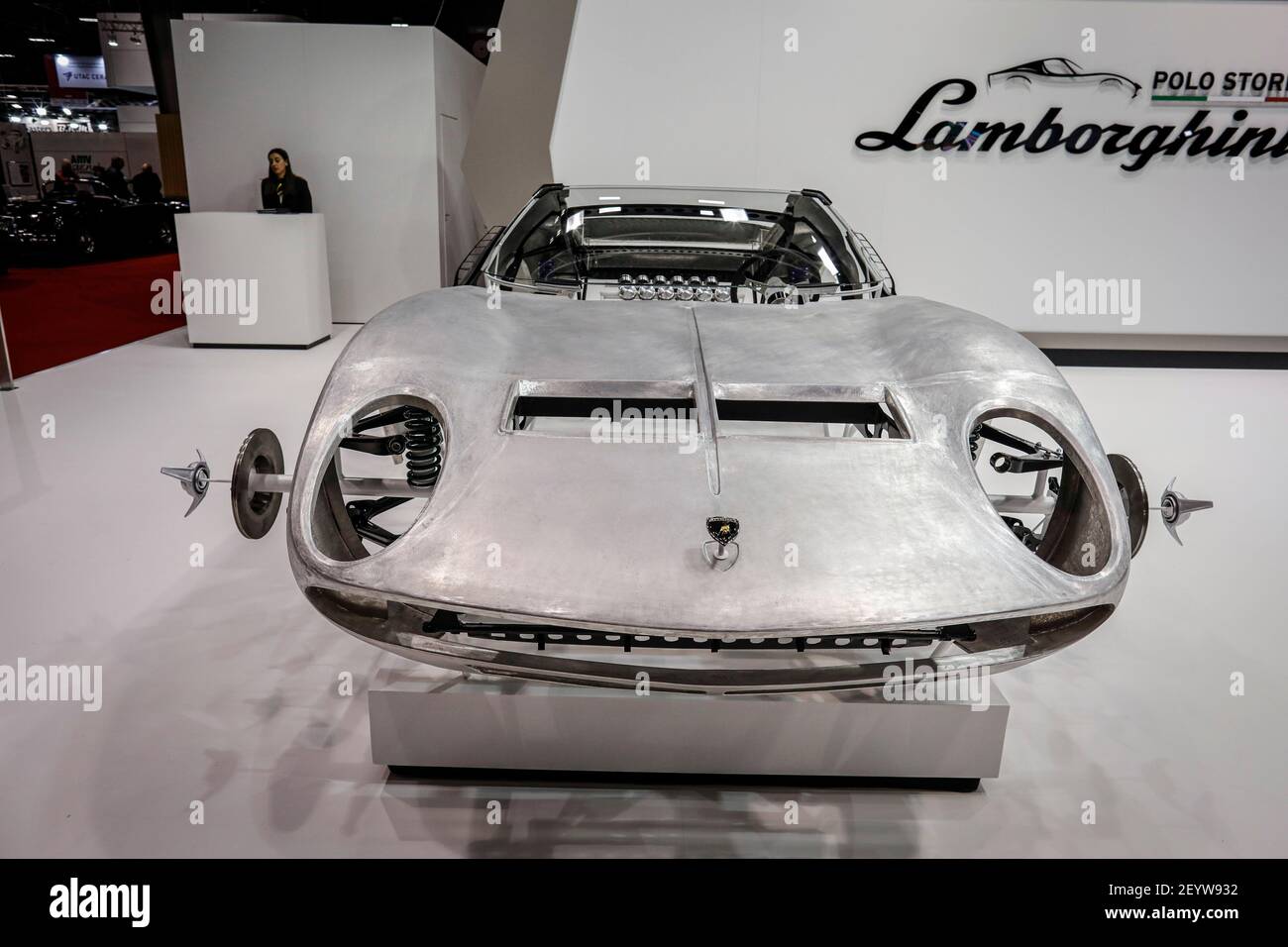 Stand Lamborghini durante la mostra di auto Retromobile al Paris Expo Porte de Versailles, dal 5 al 9 febbraio 2020 a Parigi, Francia - Foto Francois Flamand / DPPI Foto Stock