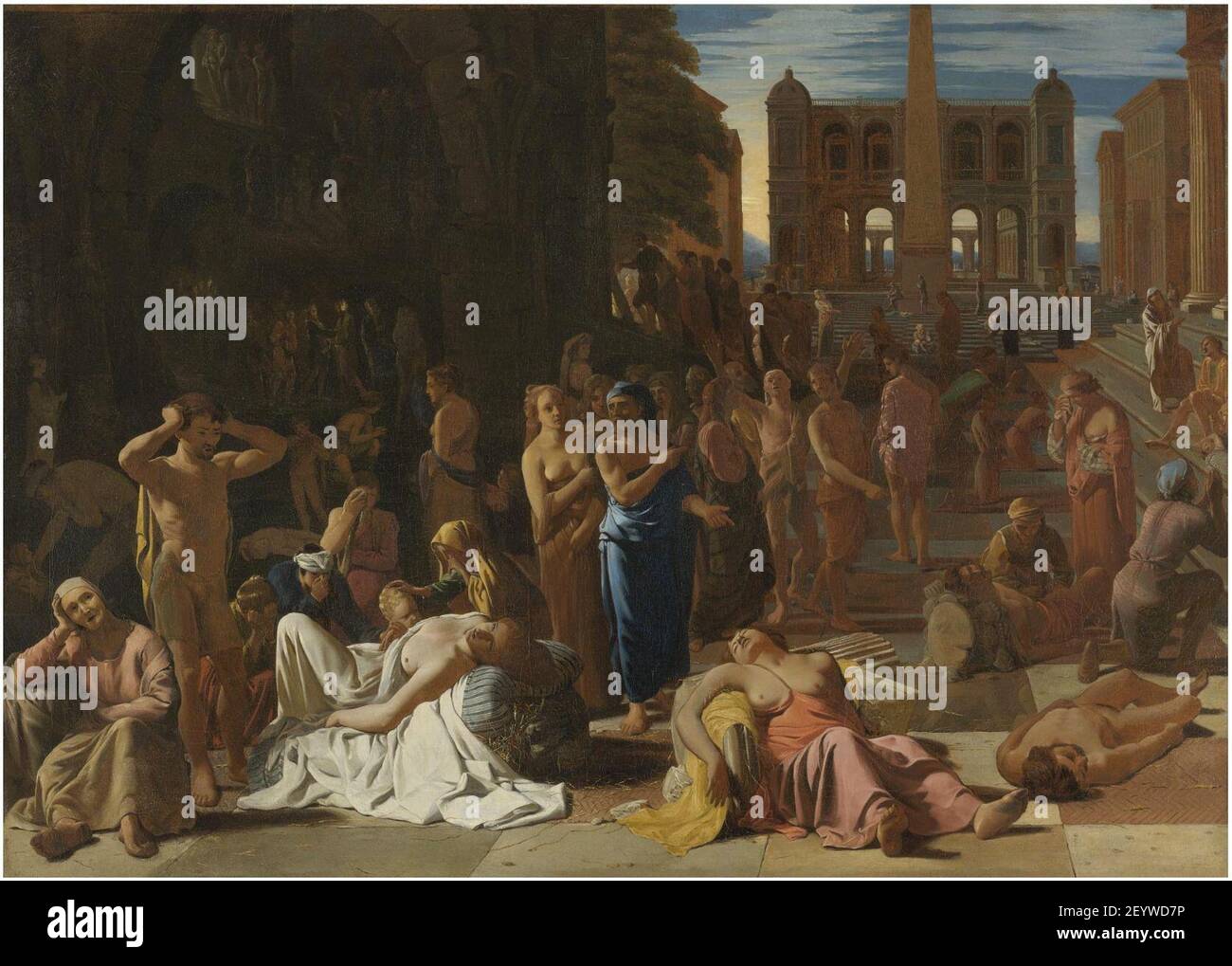 Michiel Sweerts e Workshop - peste in una città antica. Foto Stock