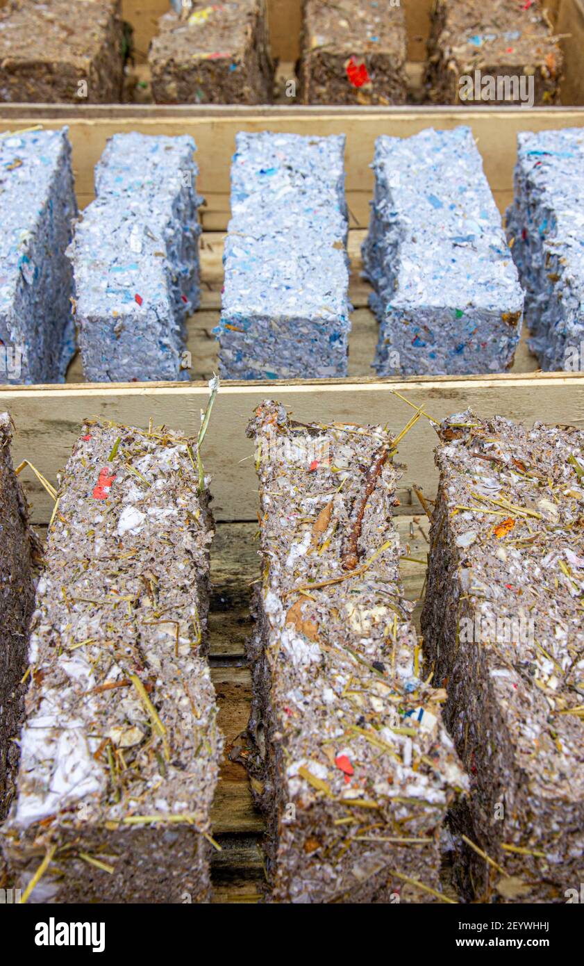 registri antincendio di carta riciclata Foto Stock