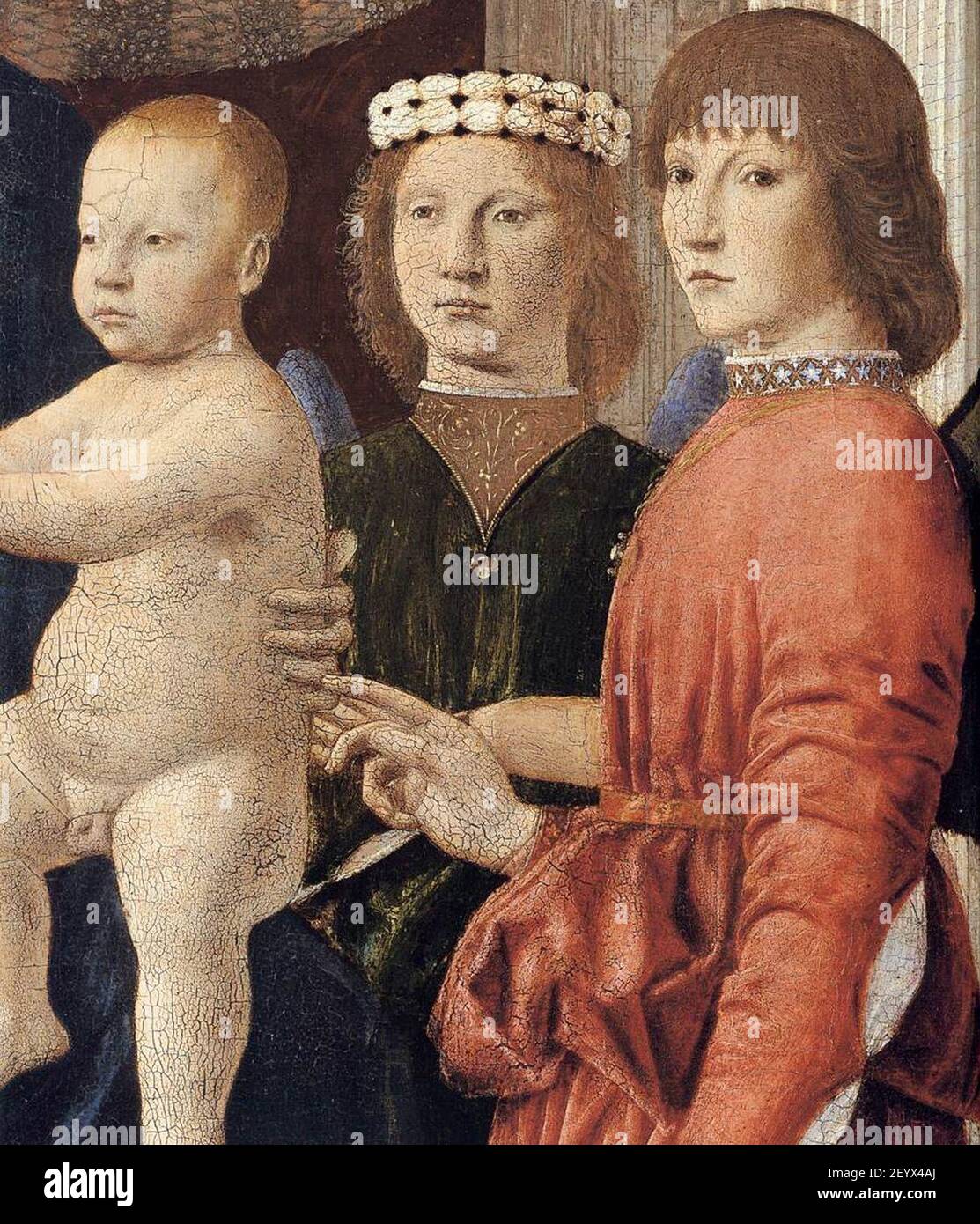 Piero della Francesca - Madonna con Bambino e Angeli (dettaglio) Foto Stock