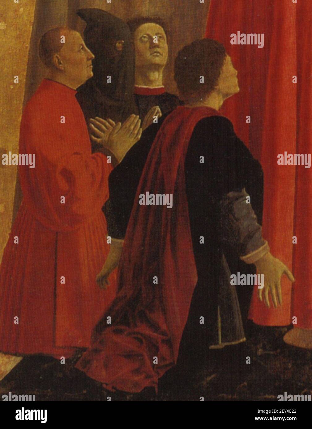 Piero della francesca, madonna della misericordia, dettaglio 02. Foto Stock