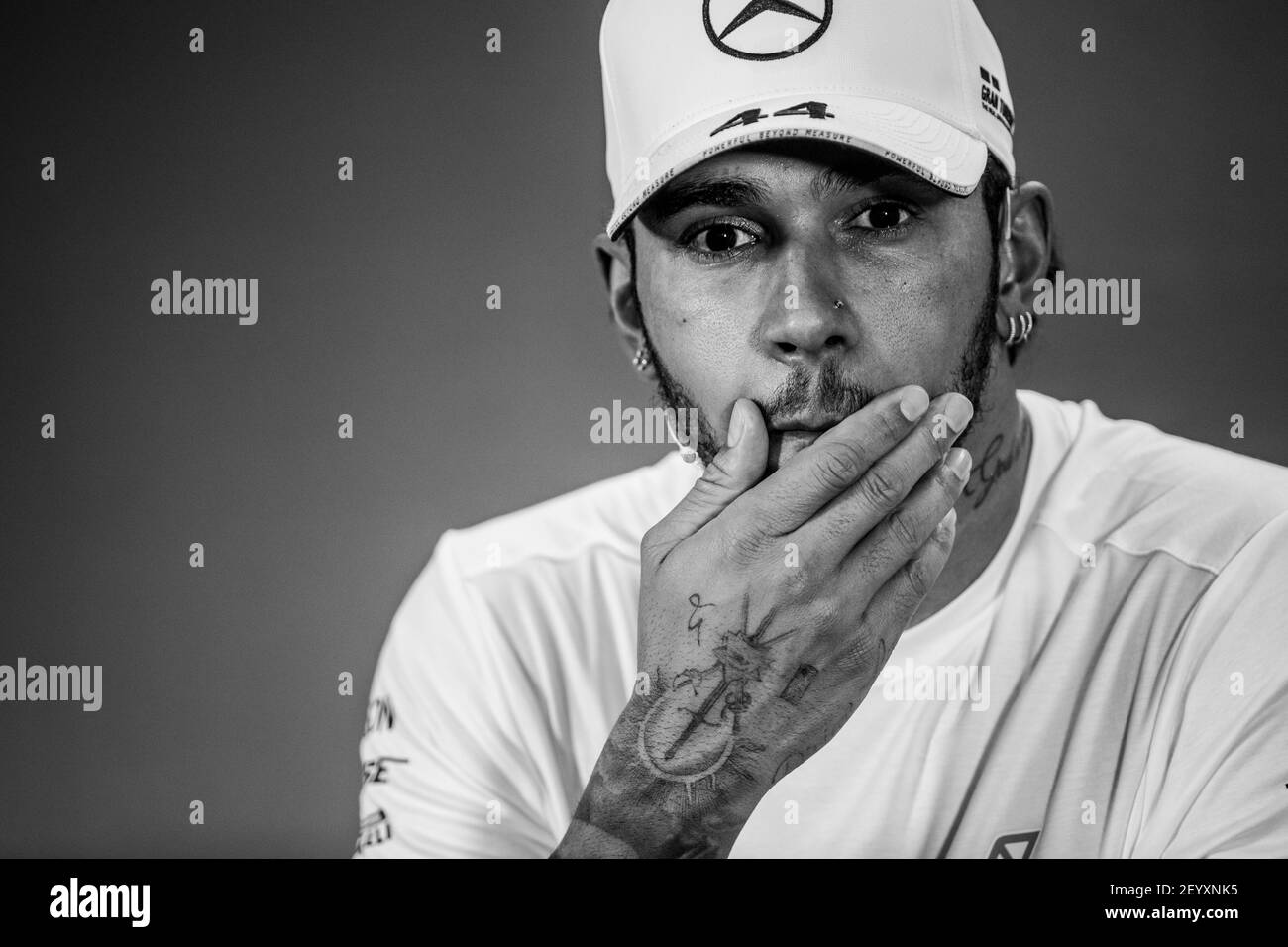 HAMILTON Lewis (gbr), Mercedes AMG F1 GP W10 Hybrid EQ Power+, ritratto durante il campionato di Formula 1 2019 a Melbourne, Gran Premio d'Australia, dal 14 al 17 marzo - Foto DPPI Foto Stock