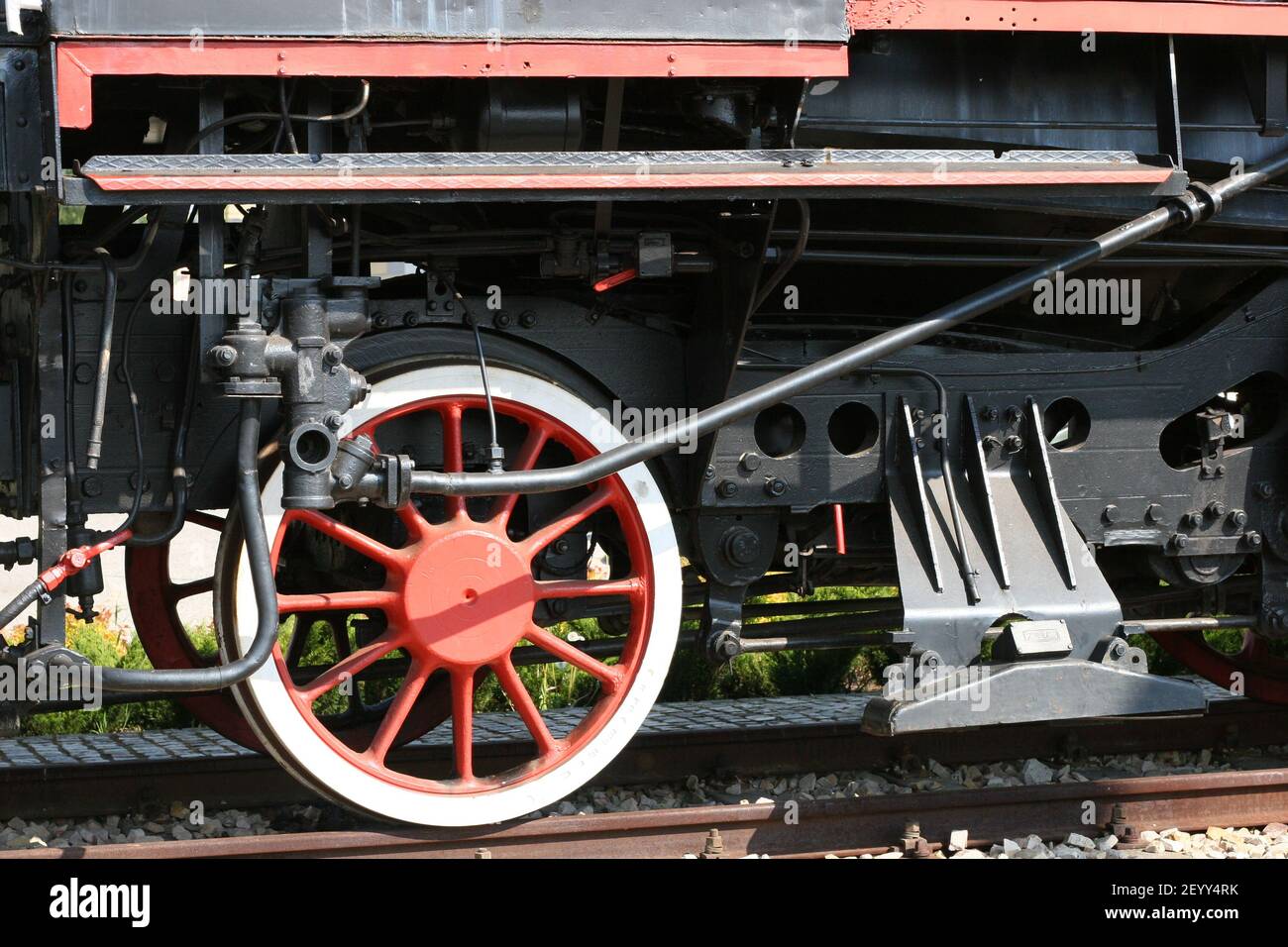 Locomotiva a vapore, treno a vapore, treno a vapore vecchio, vapore, Skarżysko-Kamienna, PT47, motrice PT47, Foto Stock