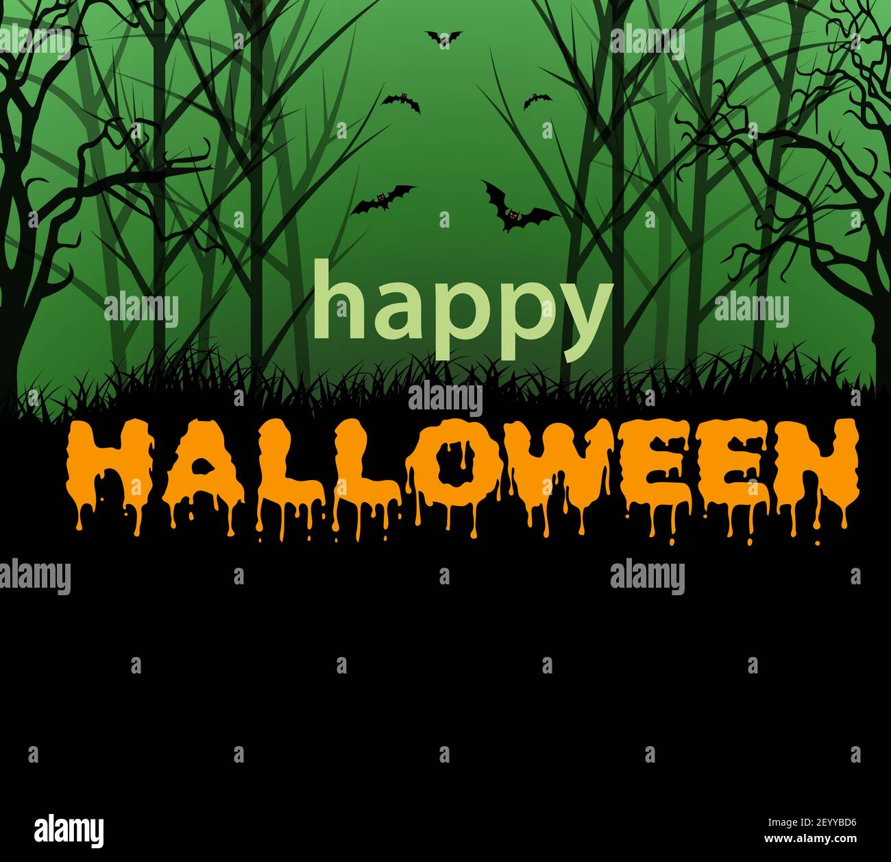Felice testo di Halloween Illustrazione Vettoriale