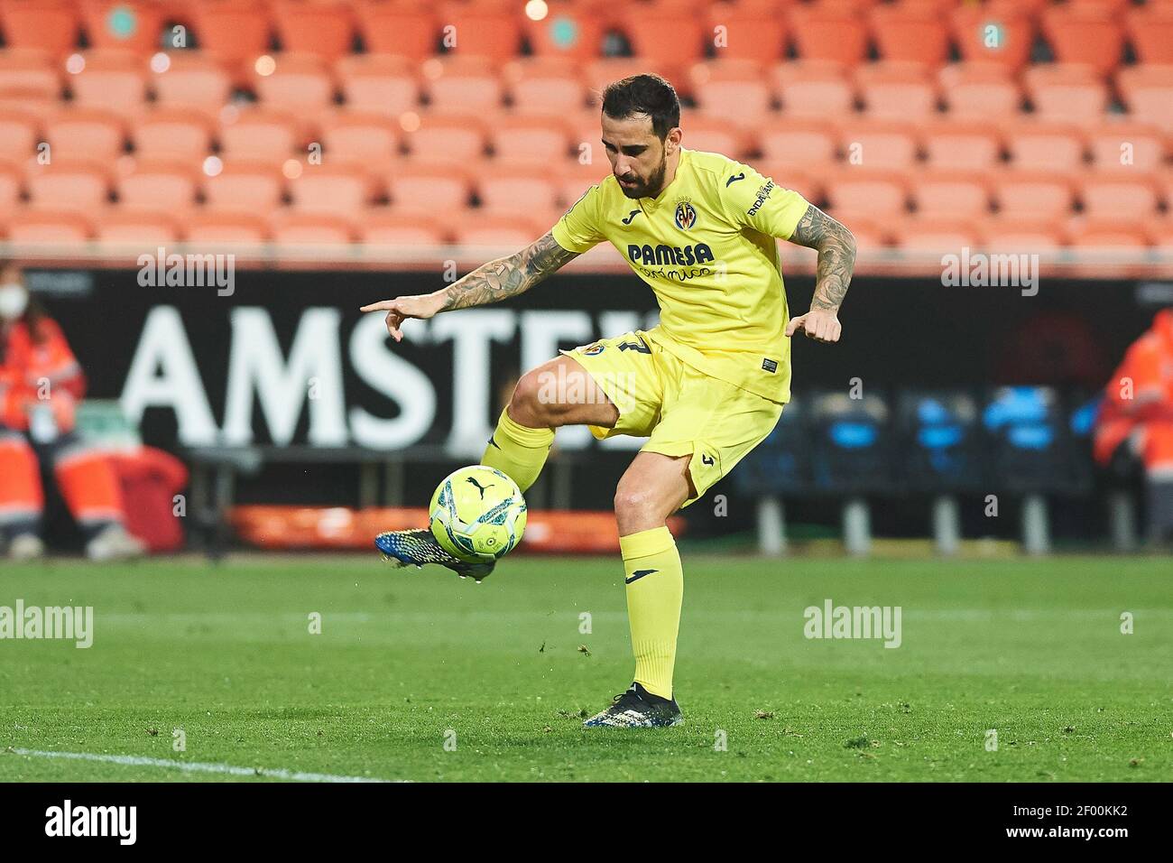 Paco Alcacer di Villarreal CF durante la partita di calcio spagnola la liga tra Valencia e Villarreal il 5 marzo 2021 all'Estadio de Mestalla a Valencia, Spagna - Foto Maria Jose Segovia / Spagna DPPI / DPPI / LiveMedia Foto Stock