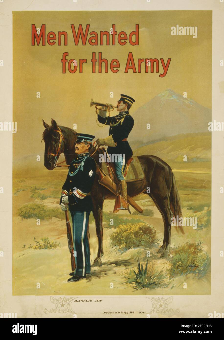 Poster o annuncio dell'esercito. Gli uomini volevano per l'esercito. Foto Stock