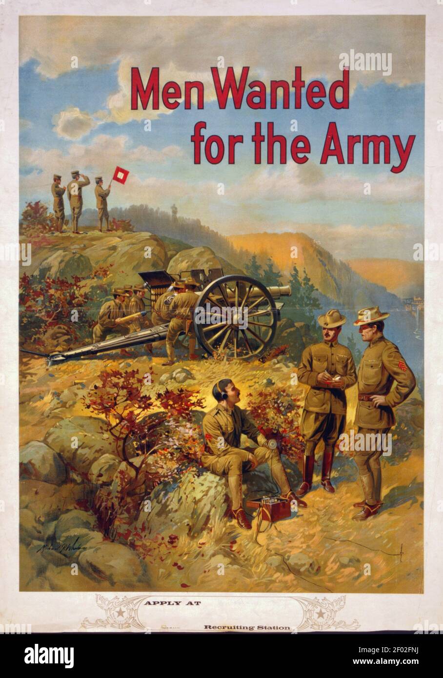 Poster o annuncio dell'esercito. Gli uomini volevano per l'esercito. Foto Stock