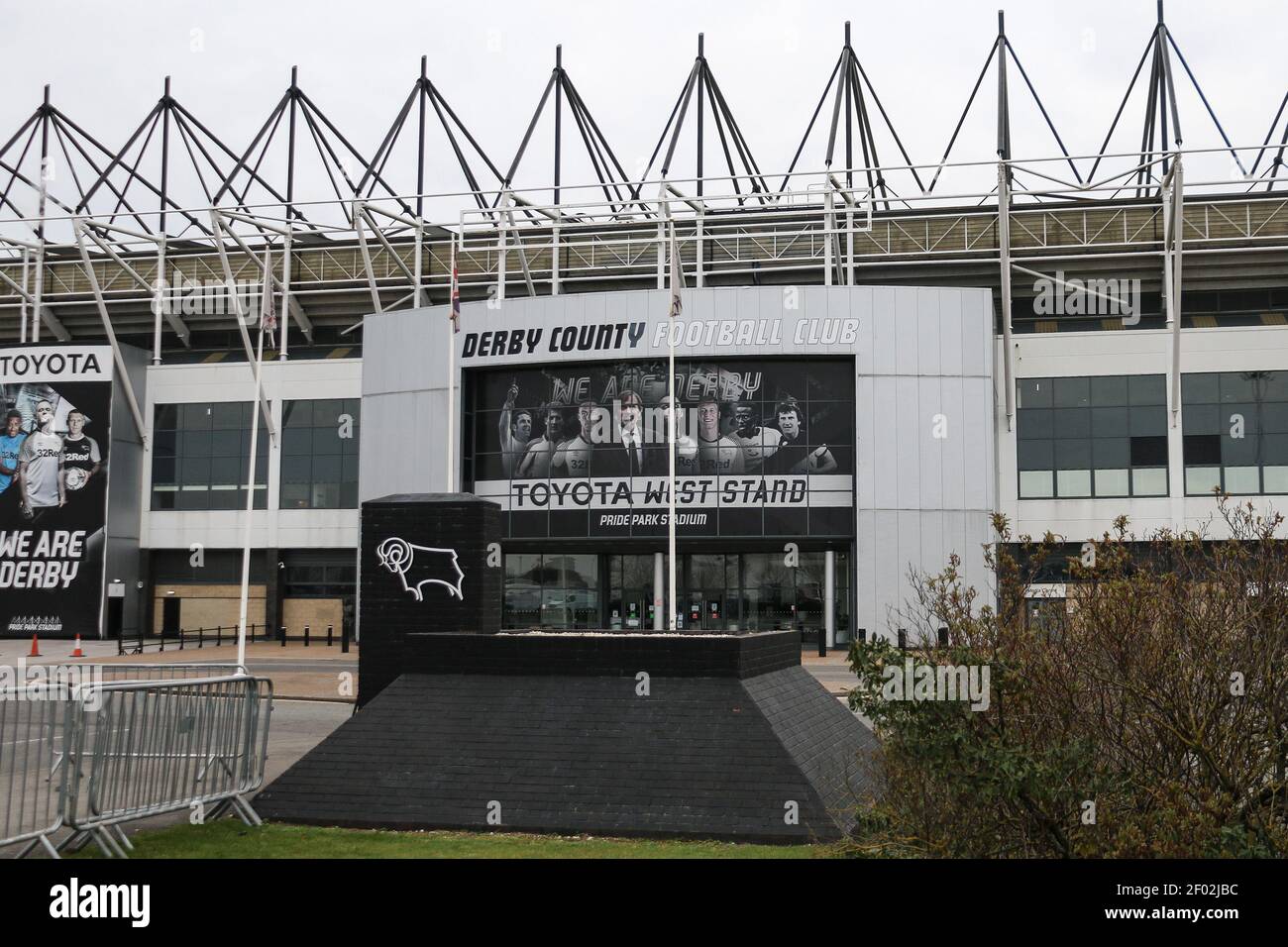 Derby - Inghilterra, 06/03/2021 - Pride Park Stadium, sede del Derby FC durante il blocco. Foto Stock