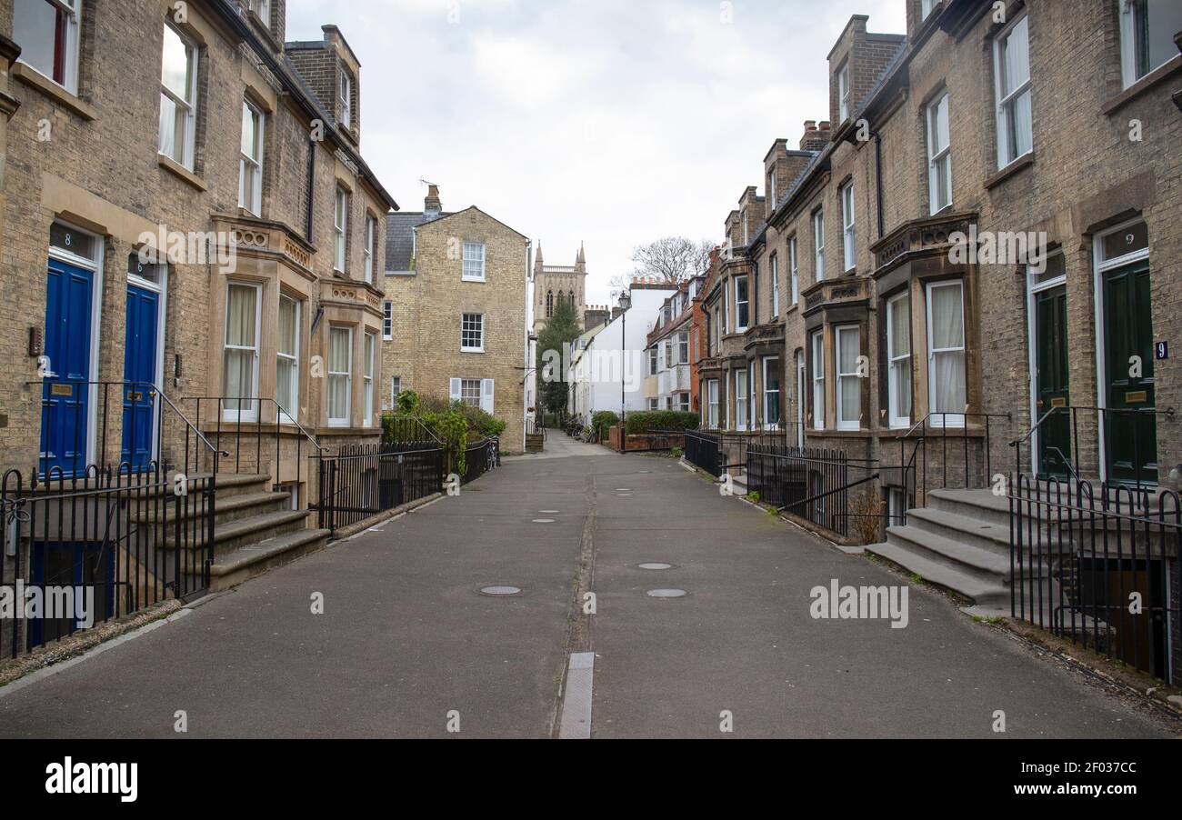 Portugal Place Cambridge è stata utilizzata come location cinematografica per le riprese della serie televisiva Grantchester Foto Stock