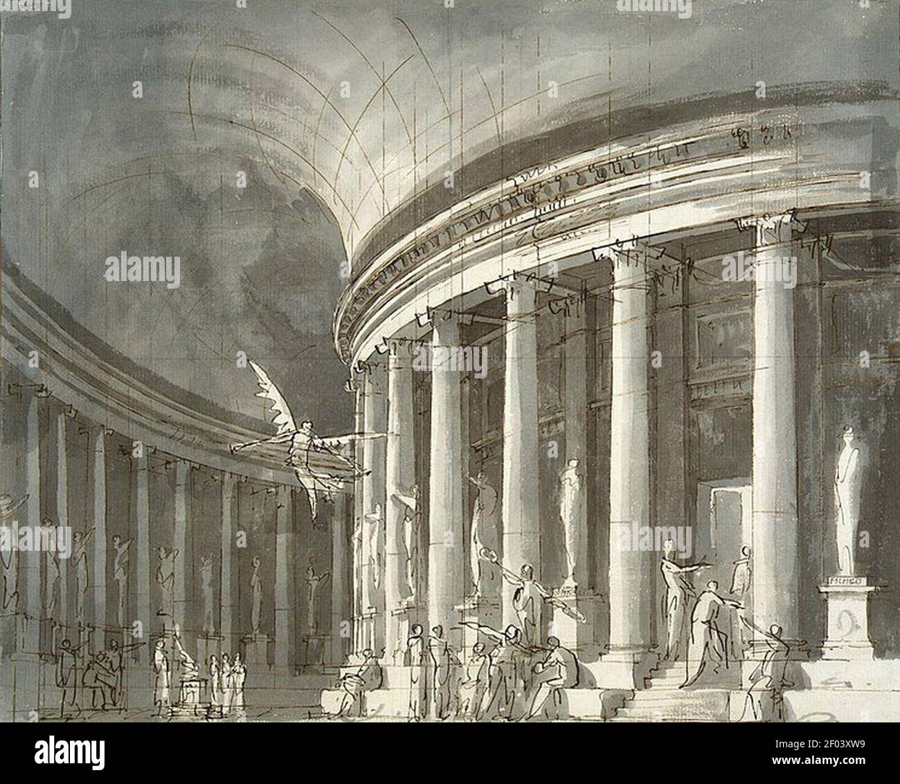 Pietro Gonzaga (1751-1831). Scenaggio con Rotunda. Foto Stock