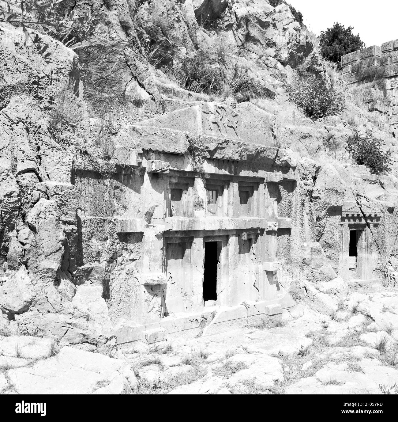 In myra turchia europa vecchia necropoli romana e tomba indigena pietra Foto Stock