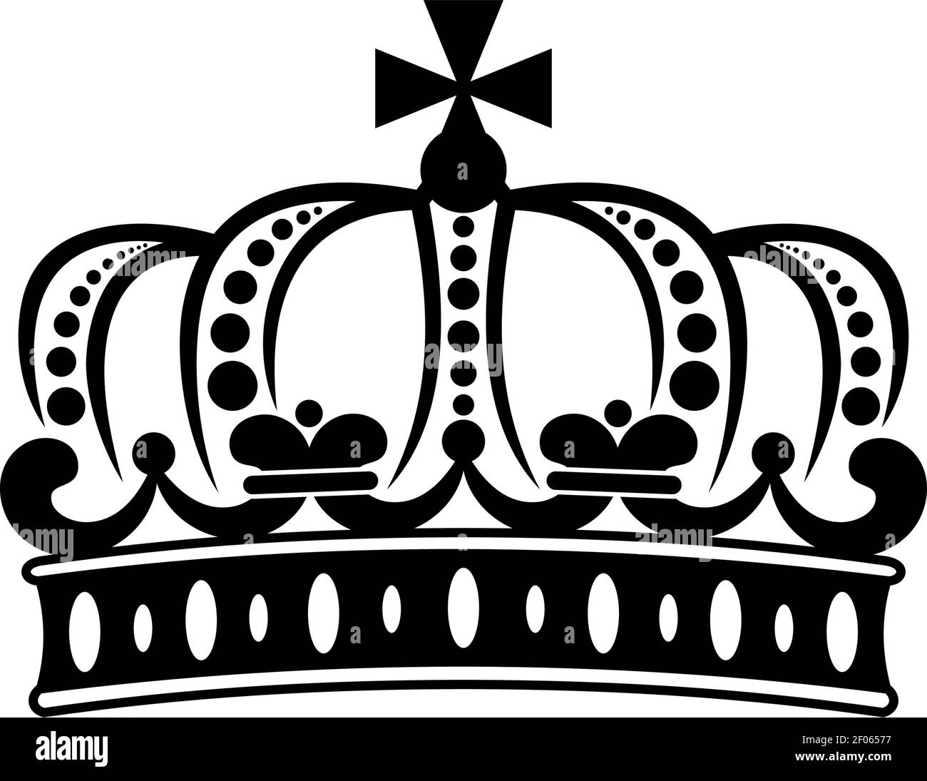 La corona francese ha isolato il simbolo dell'araldica reale Illustrazione Vettoriale