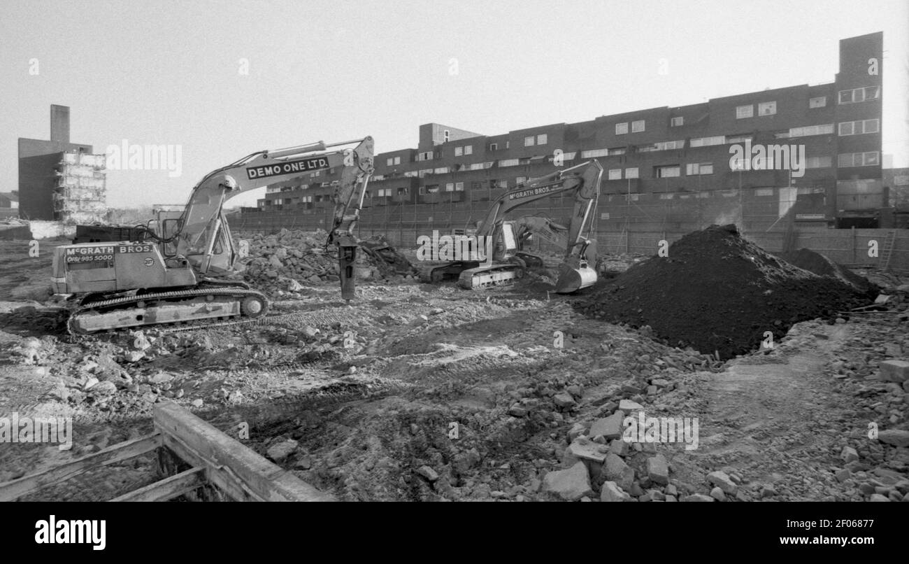 Lambeth Walk, Sugden House demolizione, Vauxhall, Lambeth, Londra, Inghilterra, 1999 Foto Stock