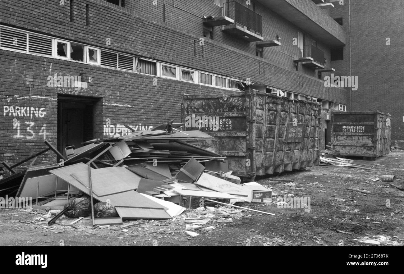 Lambeth Walk, Sugden House demolizione, Vauxhall, Lambeth, Londra, Inghilterra, 1999 Foto Stock