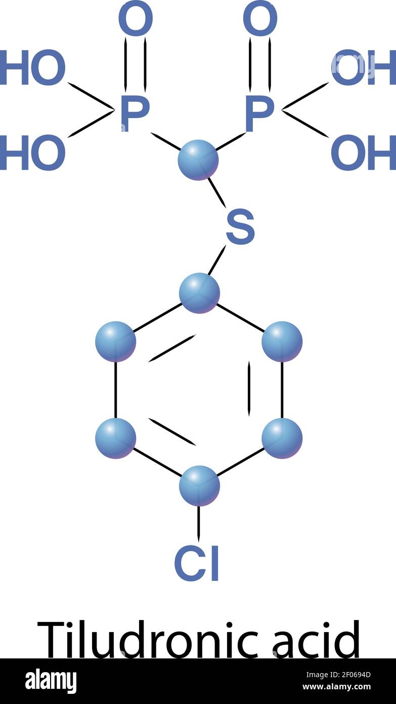 L'acido Tiludronico è un bifosfonato usato per il trattamento delle Pagette malattia Illustrazione Vettoriale