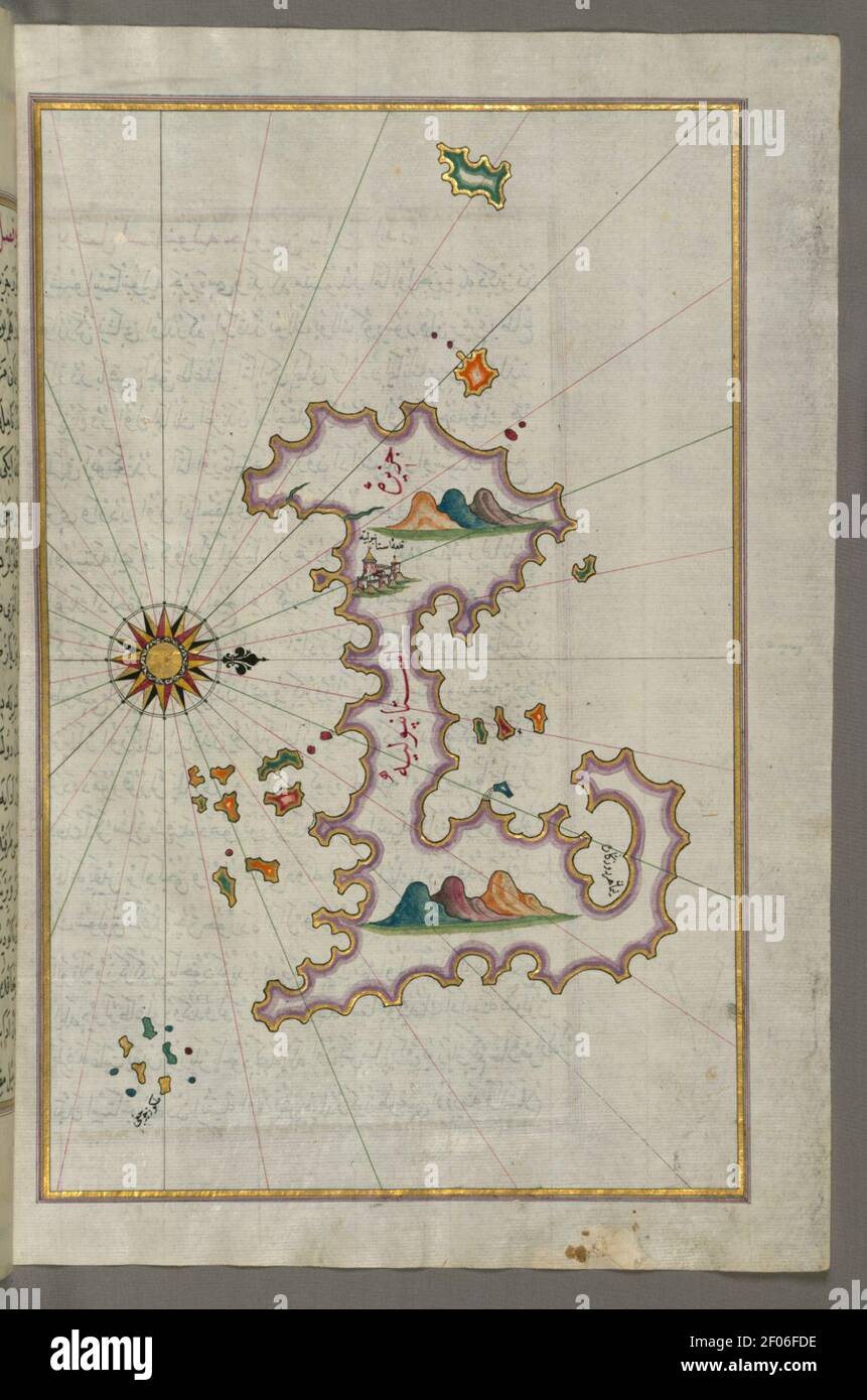 Piri Reis - Mappa dell'isola di Istanbul Foto Stock