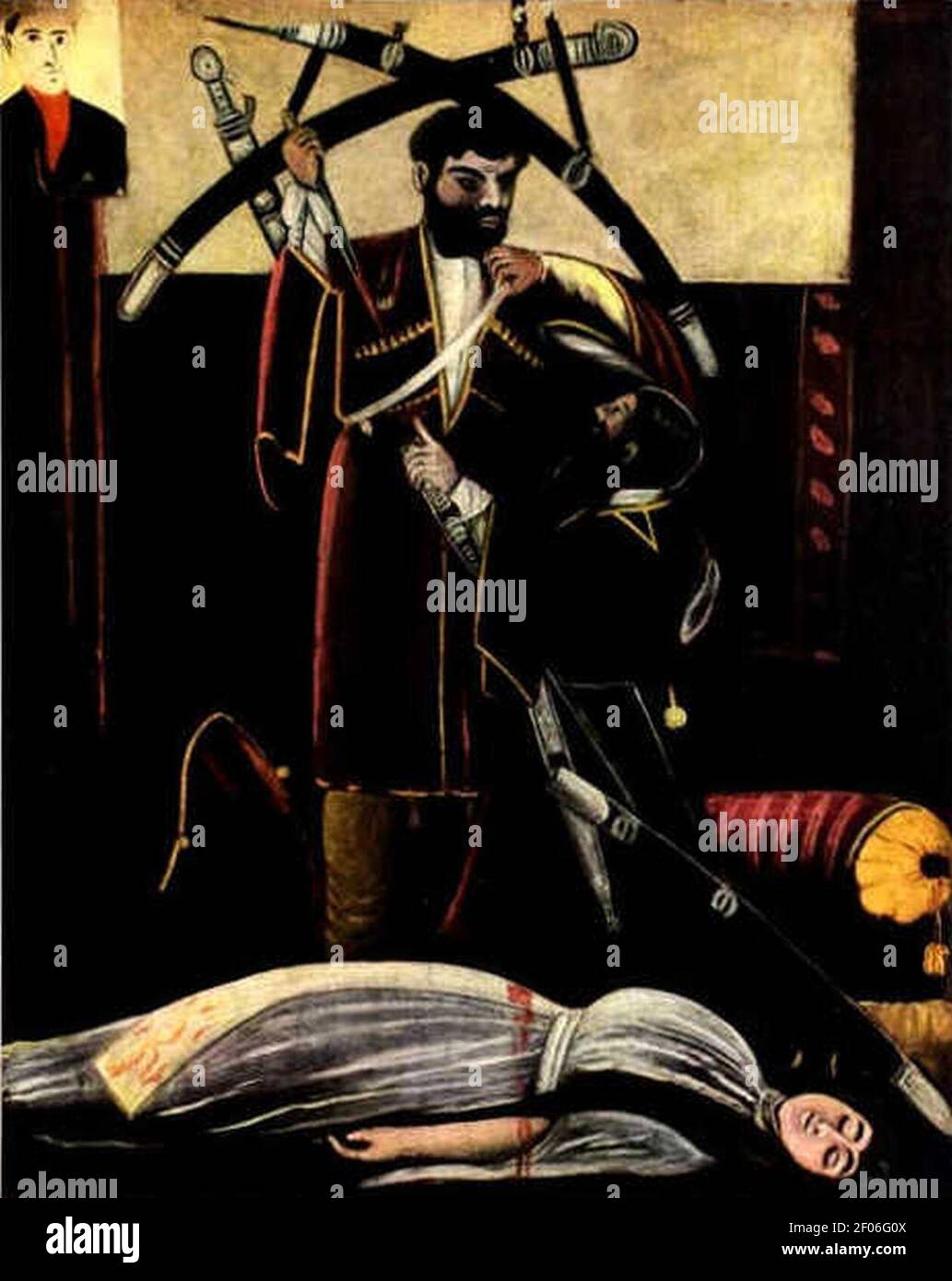 Pirosmani. Scena dal gioco «Fratello e sorella» di V.Guniya (dopo). Olio su tela oleata, 122x102 cm. Foto Stock