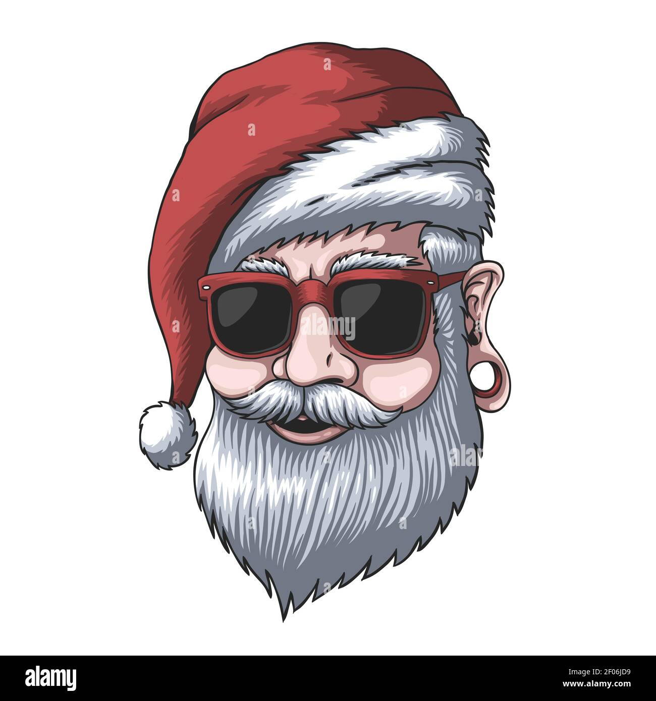 Uomo che indossa un cappello di babbo natale per l'illustrazione vettoriale  la vostra azienda o marchio Immagine e Vettoriale - Alamy