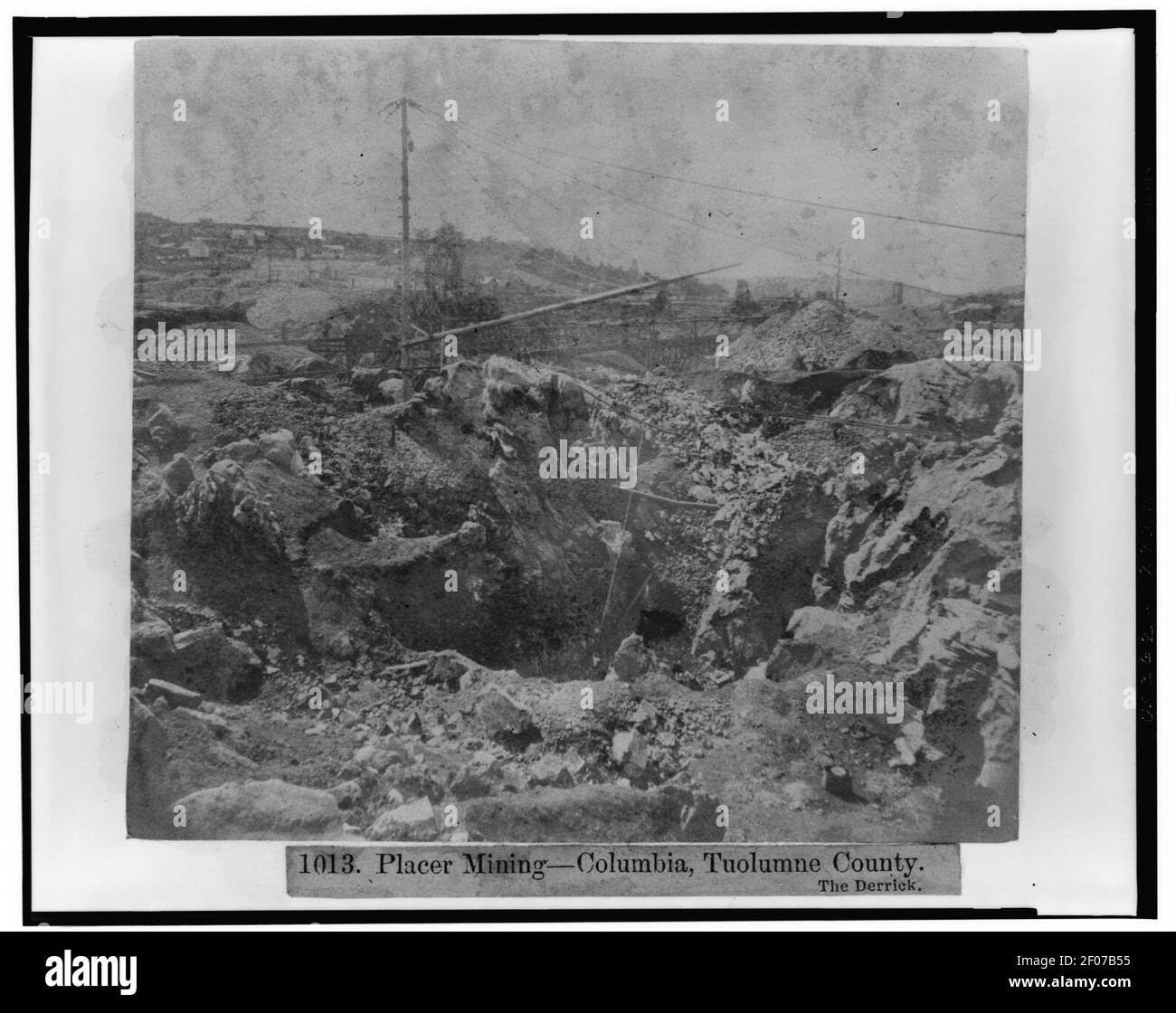 Placer Mining-Columbia, Tuolumne County - il Derrick Foto Stock