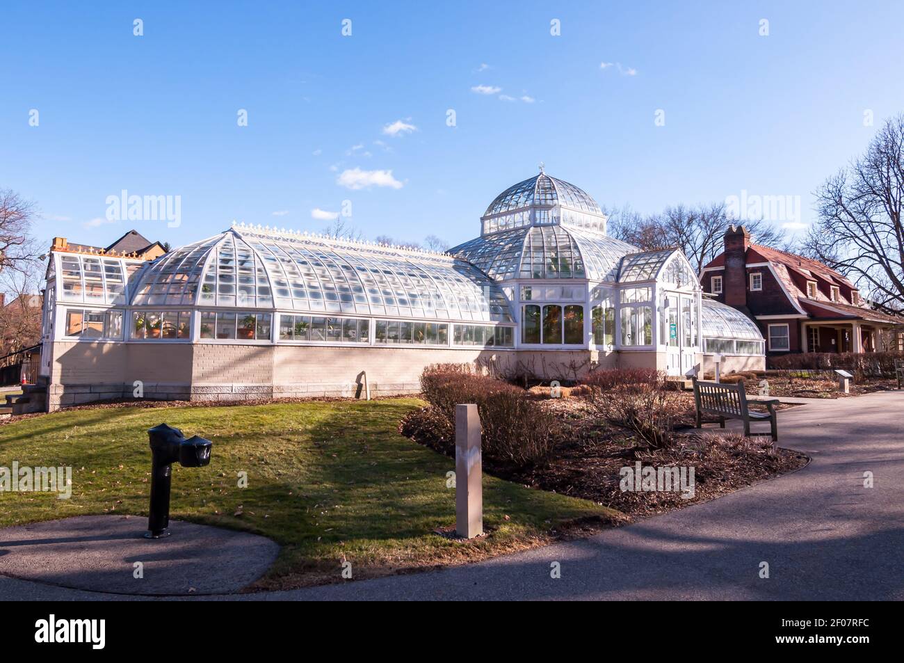 The Frick Greenhouse, sulla Clayton Mansion Grounds, Pittsburgh, Pennsylvania, Stati Uniti Foto Stock
