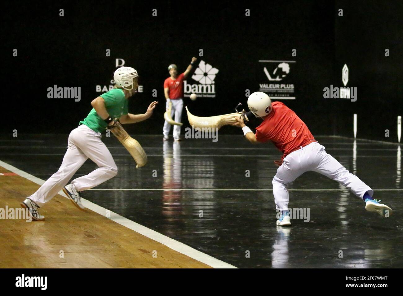 Cesta punta. Pelota basco sport. Jai-Alai Biarritz. Pays Basco. Francia. Foto Stock
