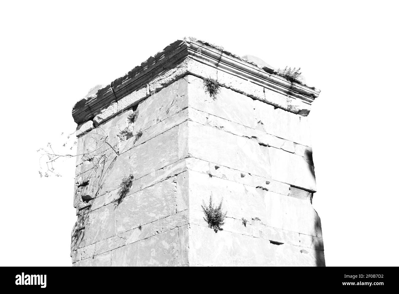 Antico towert e mattoni di marmo in europa acropoli di atene e. cielo Foto Stock