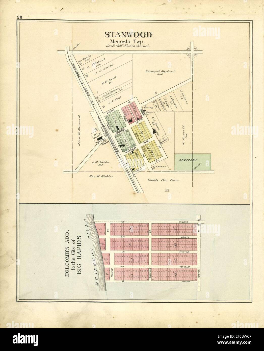 Libro di Plat della contea di Mecosta, Michigan Foto Stock