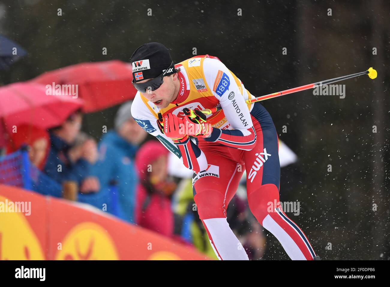 Jarl Magnus RIIBER (NOR), azione, immagine singola, motivo singolo tagliato, mezza figura, mezza cifra. Sci di fondo. Gara individuale individuale Gundersen 15 km, Coppa del mondo FIS Nordic combinata a Seefeld/Tirolo il 02.02.2020. Â | utilizzo in tutto il mondo Foto Stock