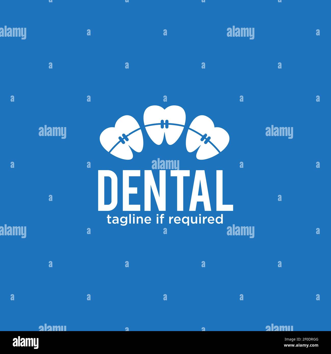 Modello vettoriale per la progettazione del logo della cura dentale Illustrazione Vettoriale