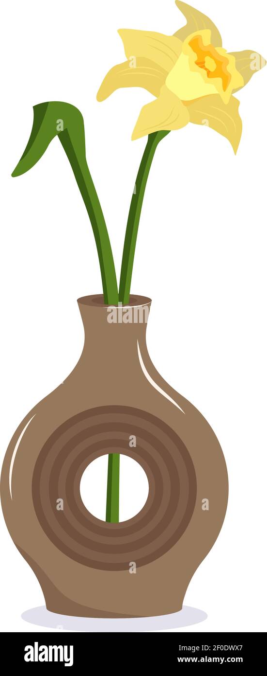 Carino primavera e fiori estivi in un vaso Illustrazione Vettoriale