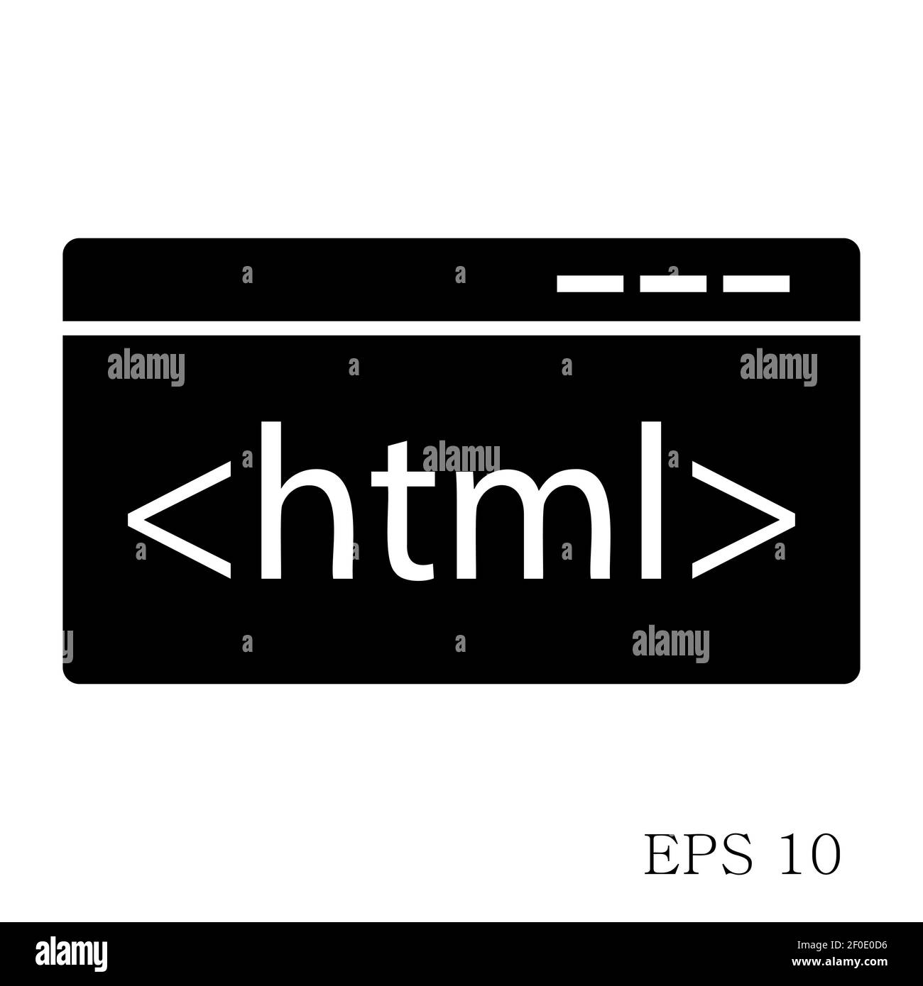 Codice HTML icona isolato su sfondo bianco stile piatto. Simbolo codice HTML per il design del sito Web, il logo, l'applicazione, l'interfaccia utente. Illustrazione vettoriale, EPS10. Illustrazione Vettoriale