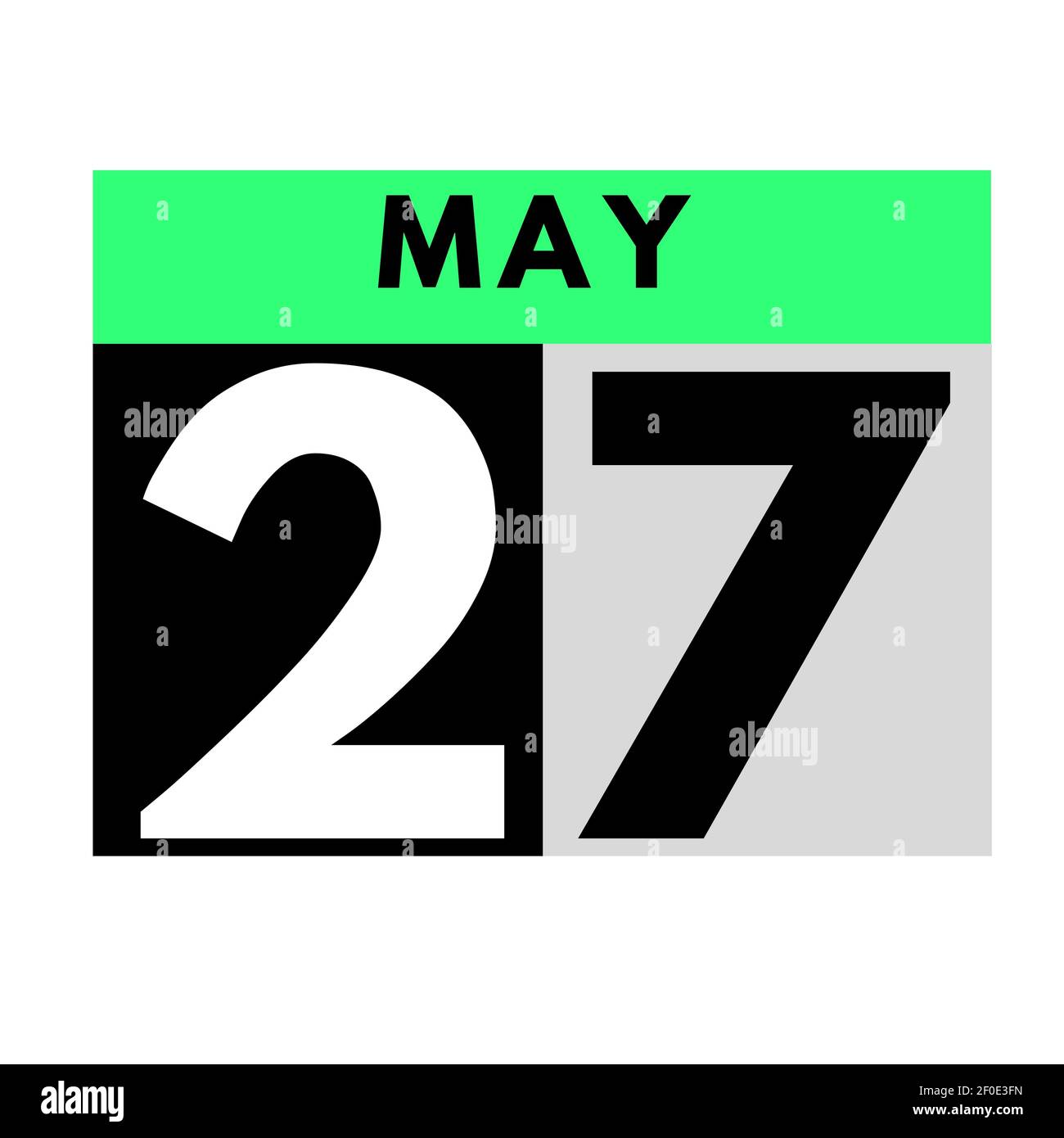 Maggio 27. Icona calendario giornaliero flat .date ,giorno, mese .calendario per il mese di maggio Foto Stock