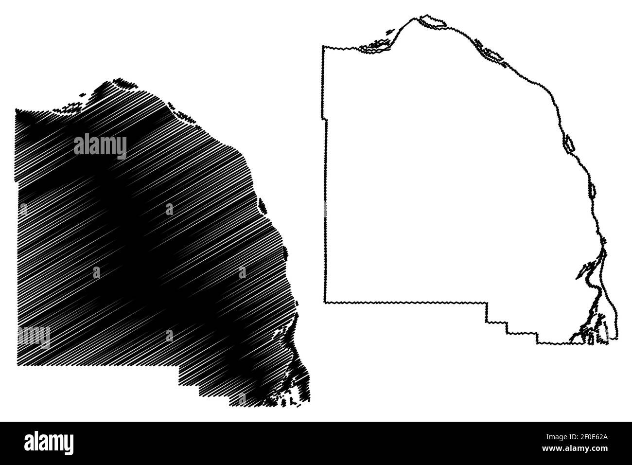 Columbia County, Oregon state (Stati Uniti, Stati Uniti d'America, Stati Uniti, Stati Uniti, Stati Uniti) mappa vettoriale, schizzo scrimolo Columbia mappa Illustrazione Vettoriale