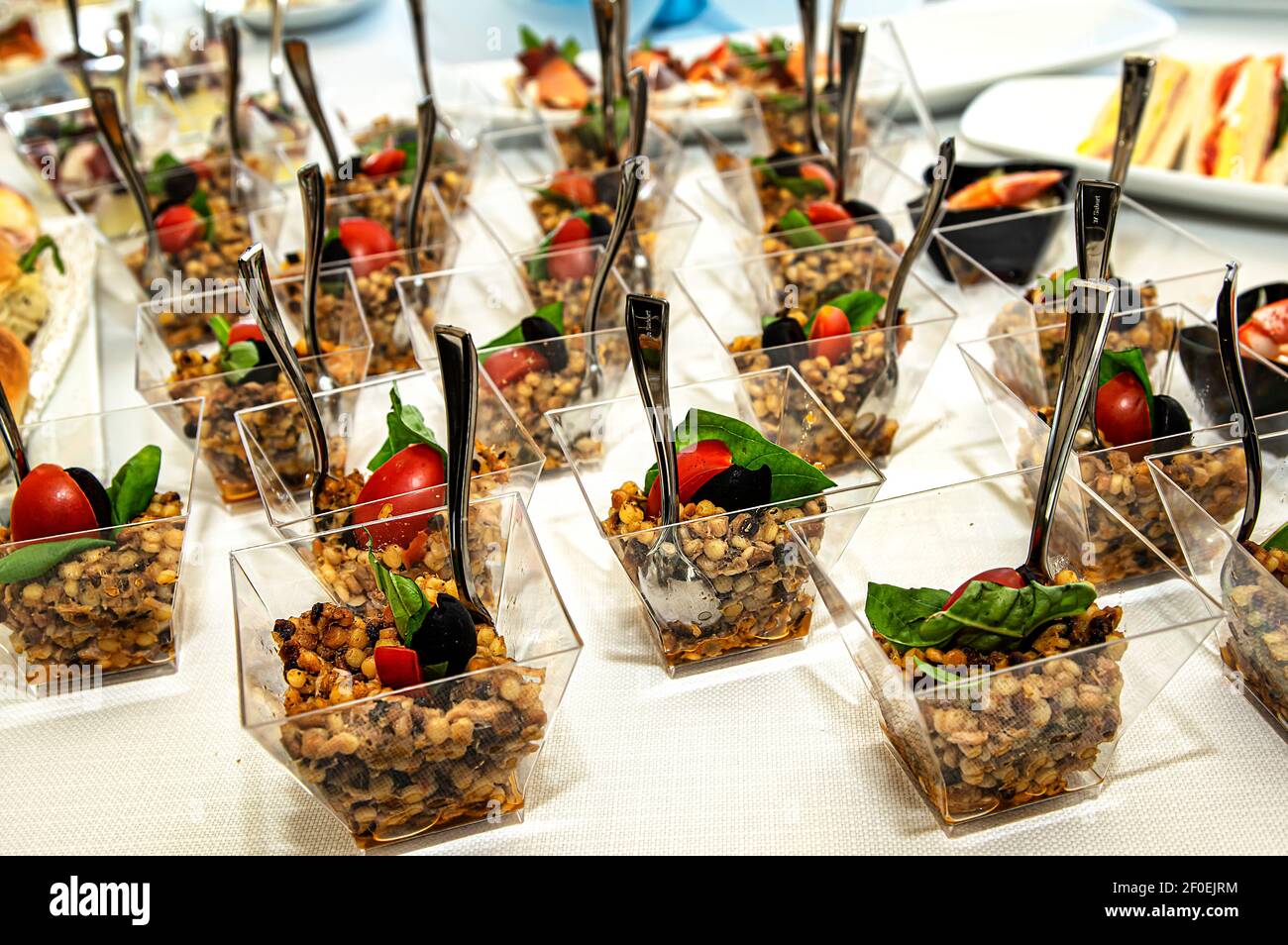 Food Photography Finger Food buffet alla reception di a. Battesimo Foto Stock