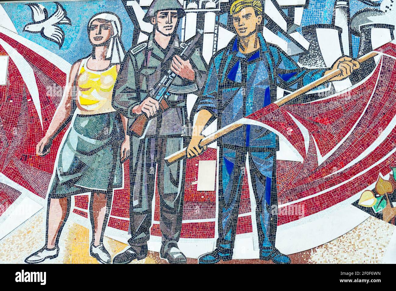 Walter Womacka Berlino Germania realismo socialista reale socialismo Realista Propaganda Ideologie eroe comunista storia Cultura 1960 comunismo RDT Foto Stock