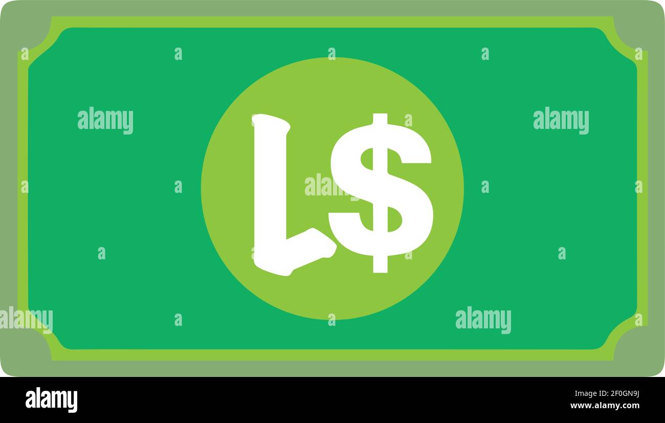 Liberia Dollar Currency Sign Green Note Icon Vector for mobile App e siti Web Illustrazione Vettoriale