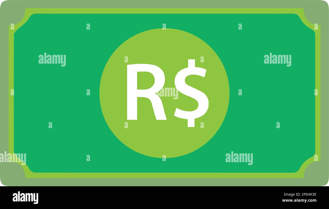 Brasile valuta reale segno Verde Nota icona vettore per cellulare App e siti Web Illustrazione Vettoriale