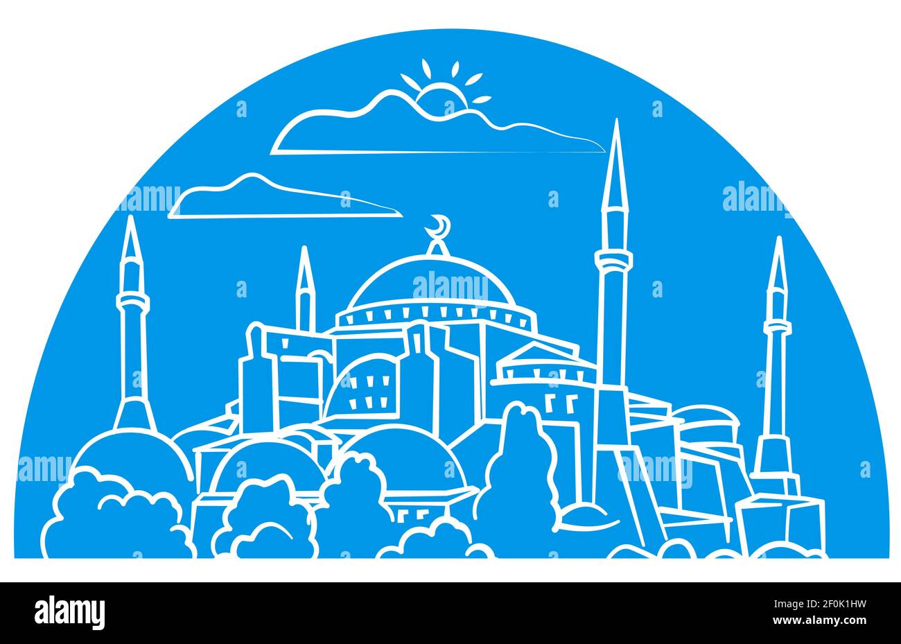 Illustrazione della moschea in Turchia, Istanbul. Illustrazione Vettoriale